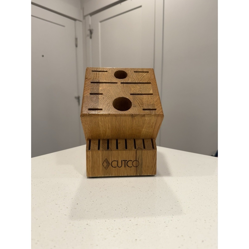 Cutco Wooden Knife Block 18 Slot Oak USA